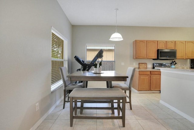 view of tiled dining room