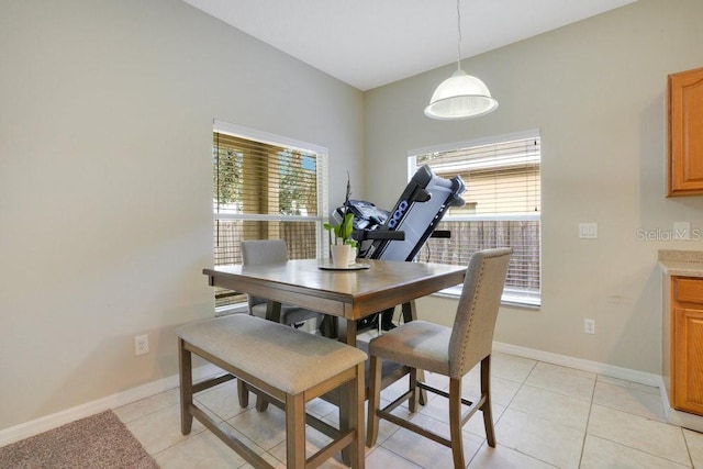 view of tiled dining area