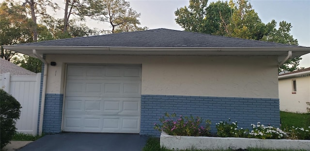 view of garage