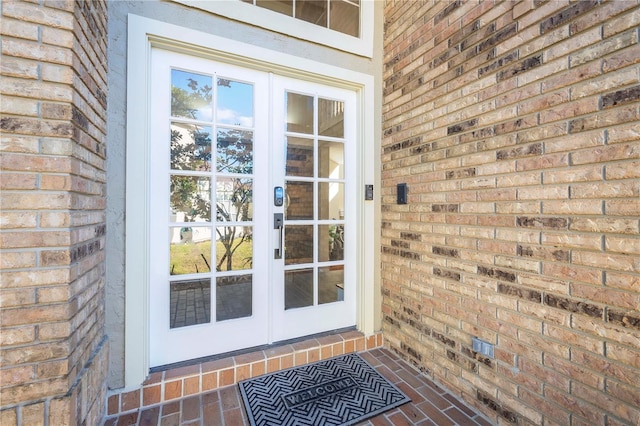 doorway to property with french doors