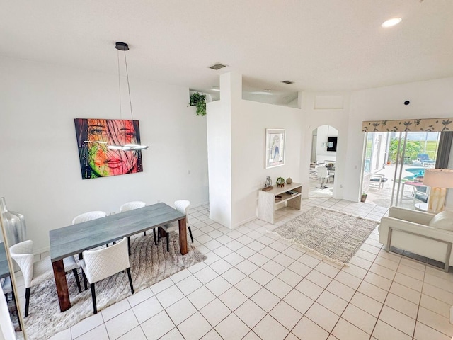 view of tiled dining space