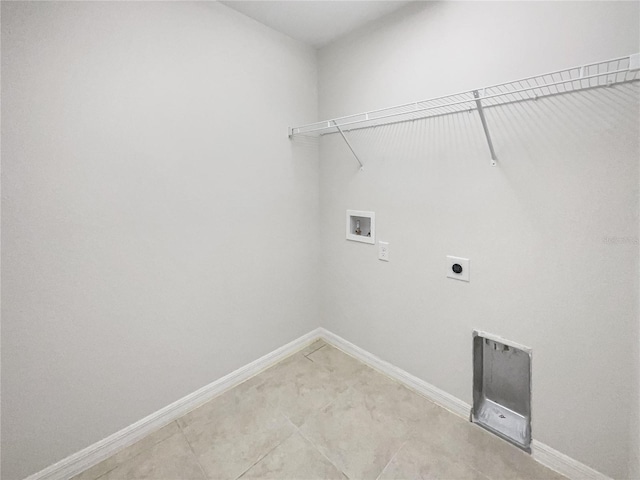 laundry room featuring hookup for a washing machine and electric dryer hookup