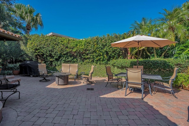 view of patio / terrace with a grill