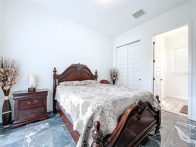 bedroom with a closet