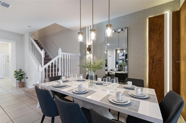 view of tiled dining space