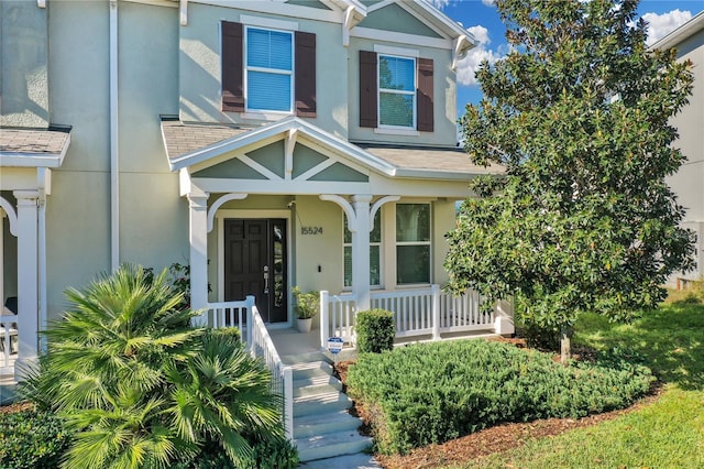 view of front of property featuring a porch