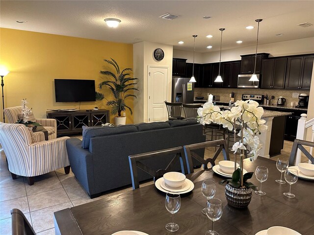 view of tiled dining room