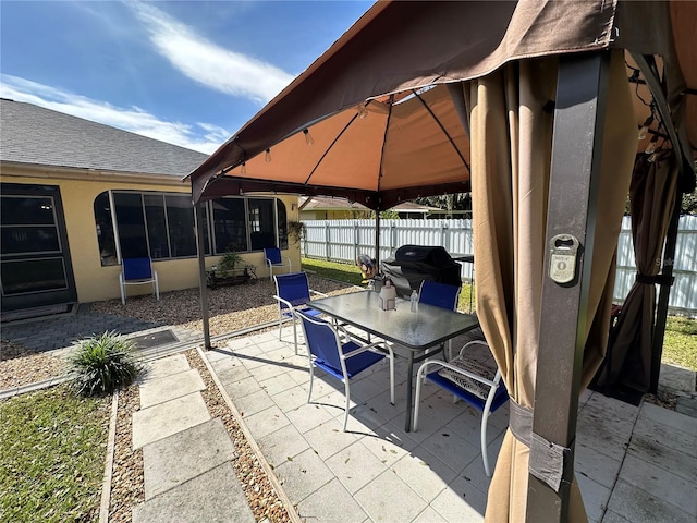 view of patio / terrace featuring a gazebo