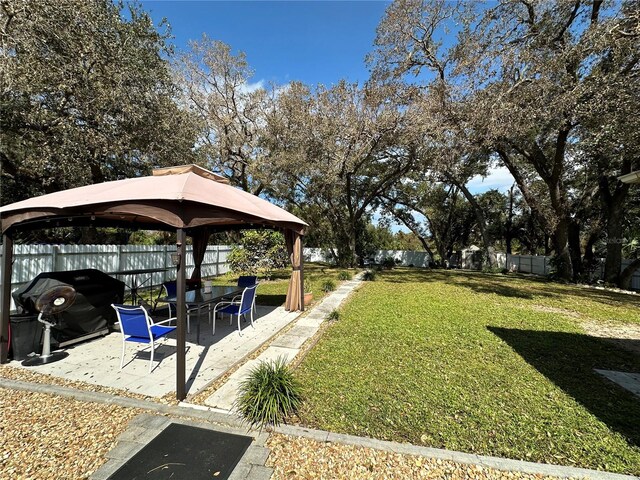 view of yard with a gazebo