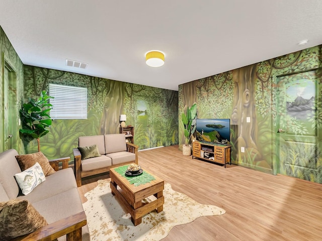 living room featuring wood-type flooring