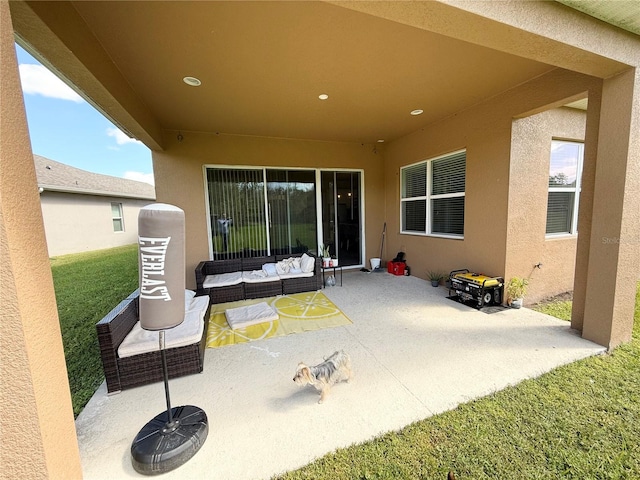 view of patio / terrace with an outdoor living space