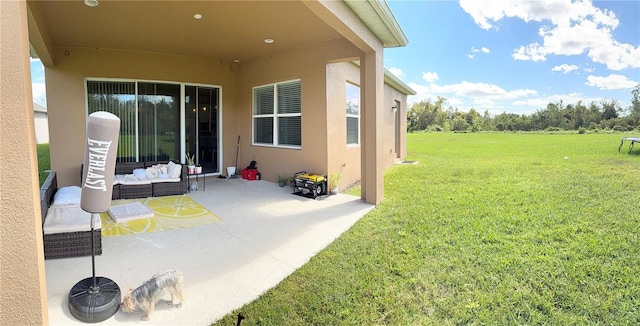 view of yard with a patio area