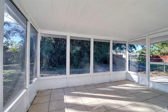 view of unfurnished sunroom