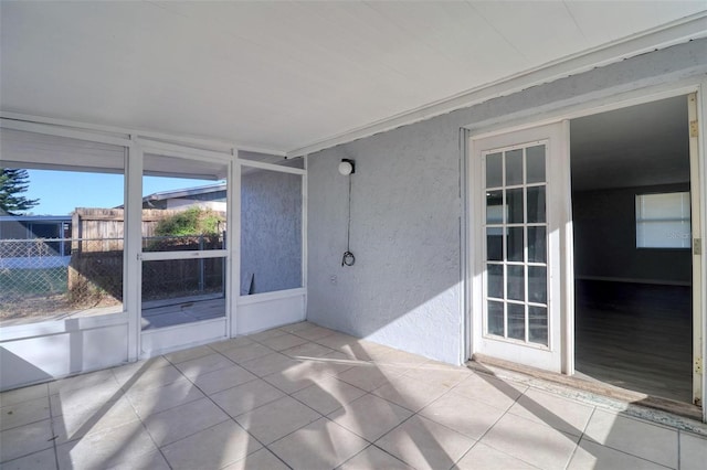 view of unfurnished sunroom