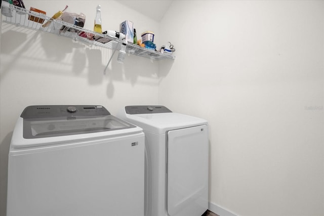 laundry area featuring washer and dryer