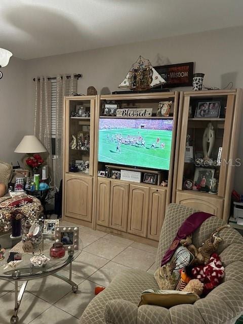 view of tiled living room