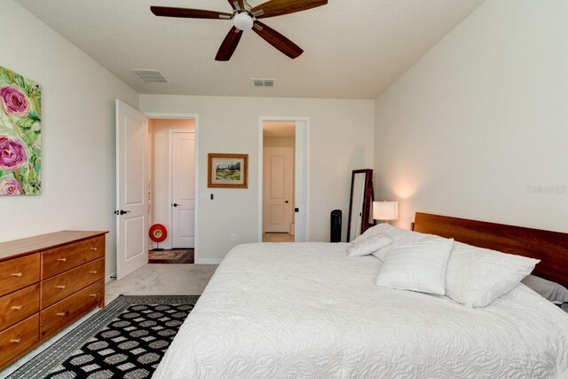 4009 Winding Meadows St, Apopka, FL 32712 - bedroom with visible vents, baseboards, a ceiling fan, and carpet floors