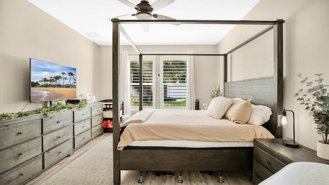 521 Morgan Wood Dr, Deland, FL 32724 - bedroom featuring wood finished floors, ceiling fan, and visible vents