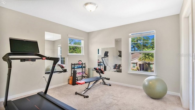 521 Morgan Wood Dr, Deland, FL 32724 - exercise area with carpet and baseboards