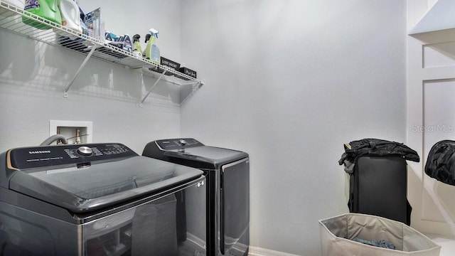 laundry room featuring washer and dryer