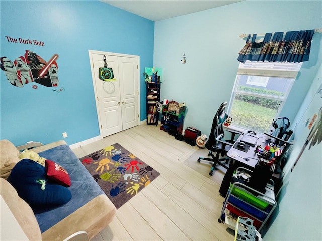 interior space featuring wood-type flooring