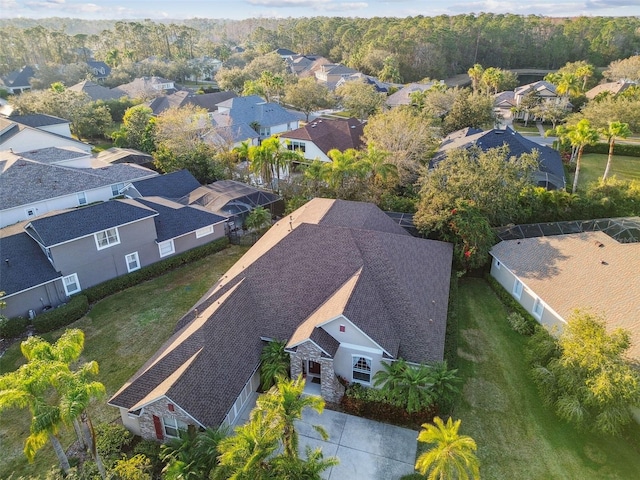 aerial view with a residential view