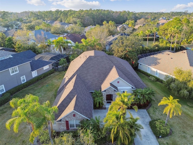 aerial view featuring a residential view