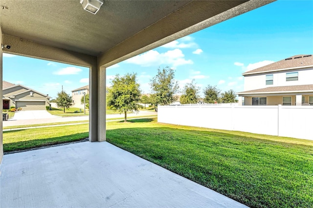 view of yard with a patio area