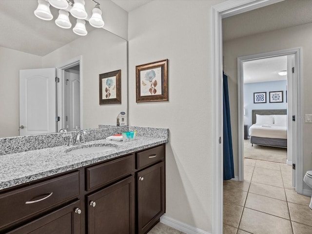 bathroom featuring vanity and tile patterned floors