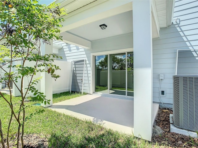 view of patio / terrace featuring central AC