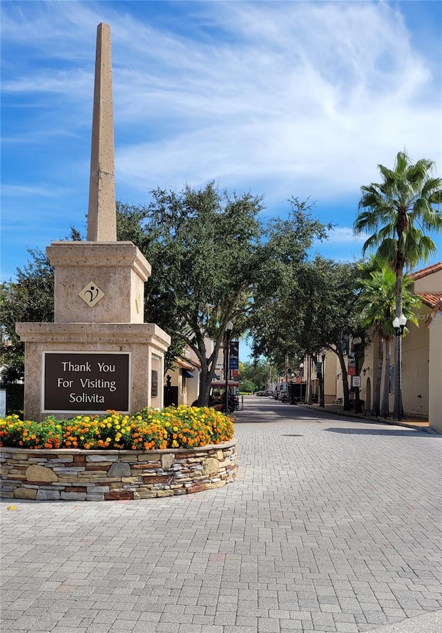 view of community sign