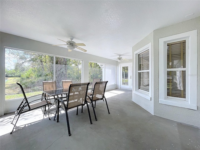 790 Silhouette Ct, Longwood, FL 32750 - sunroom / solarium featuring outdoor dining area, a ceiling fan, and plenty of natural light