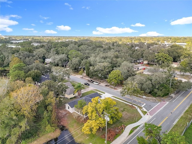 aerial view featuring a forest view