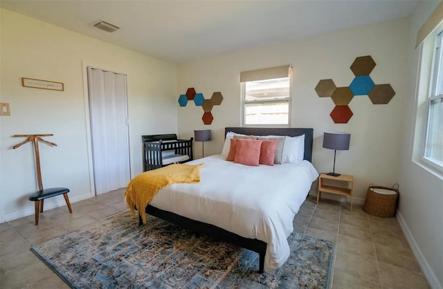 view of tiled bedroom