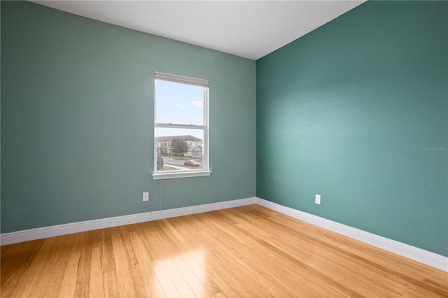 spare room featuring wood-type flooring