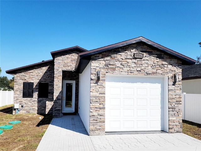 view of front of home featuring a garage