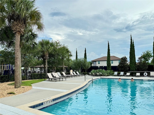 view of pool with a patio area