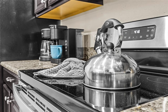 interior details featuring light stone countertops