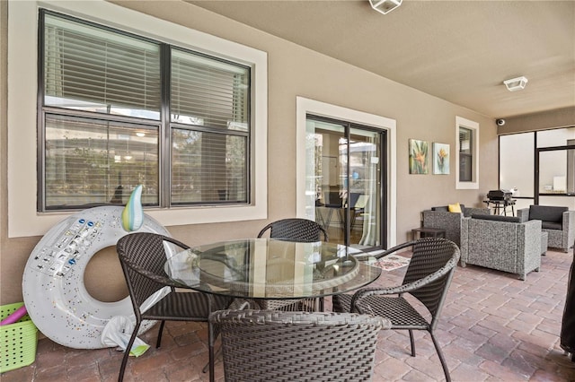 view of patio with an outdoor living space