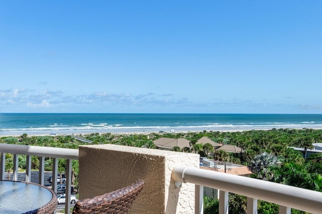 view of water feature featuring a beach view