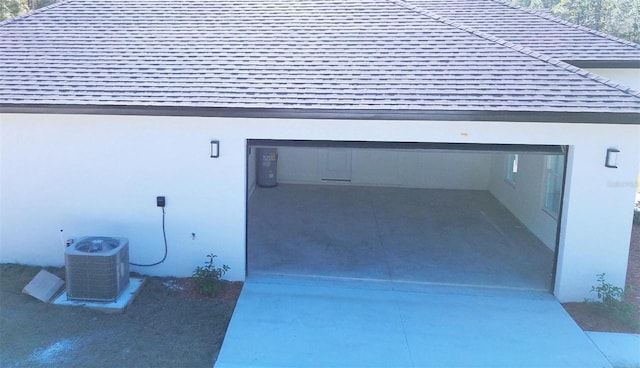 garage with central AC unit