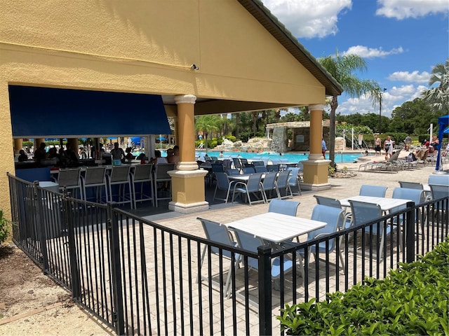 view of patio / terrace with a community pool