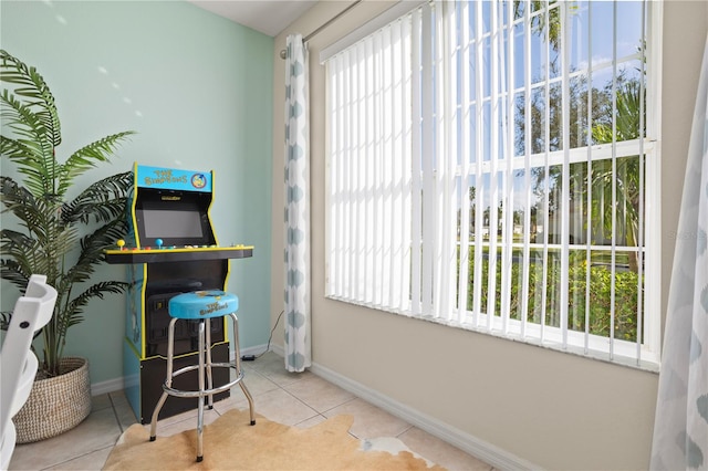 office space with light tile patterned floors and a wealth of natural light