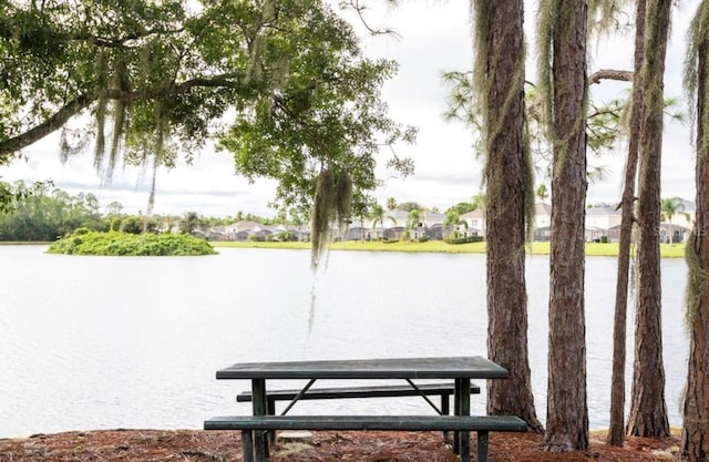 view of community featuring a water view