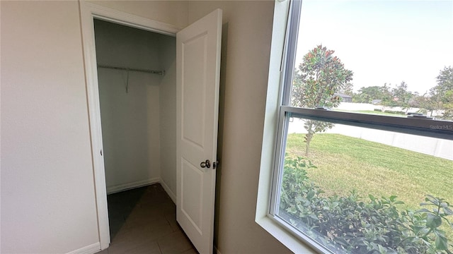 interior space with tile patterned floors