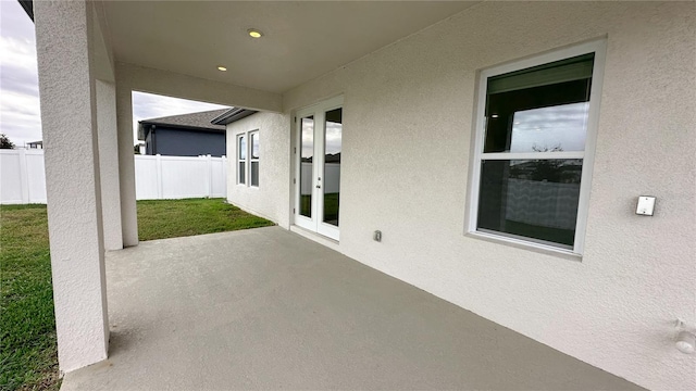 view of patio with french doors