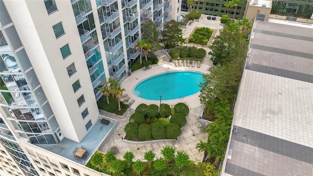 view of pool featuring a patio area