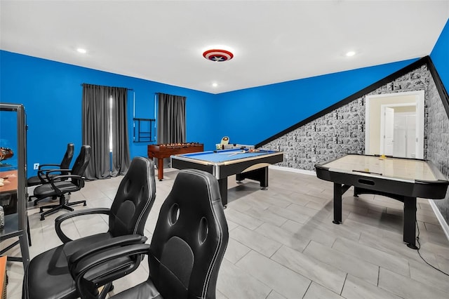 game room with billiards