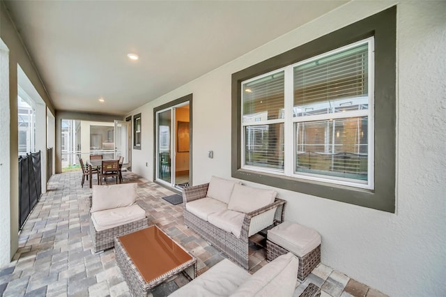 view of patio featuring an outdoor living space