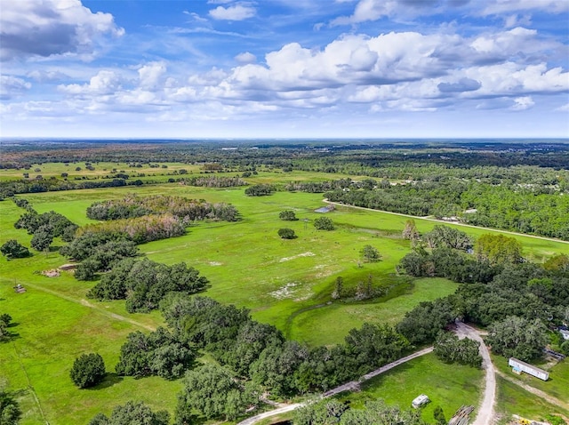 aerial view featuring a rural view